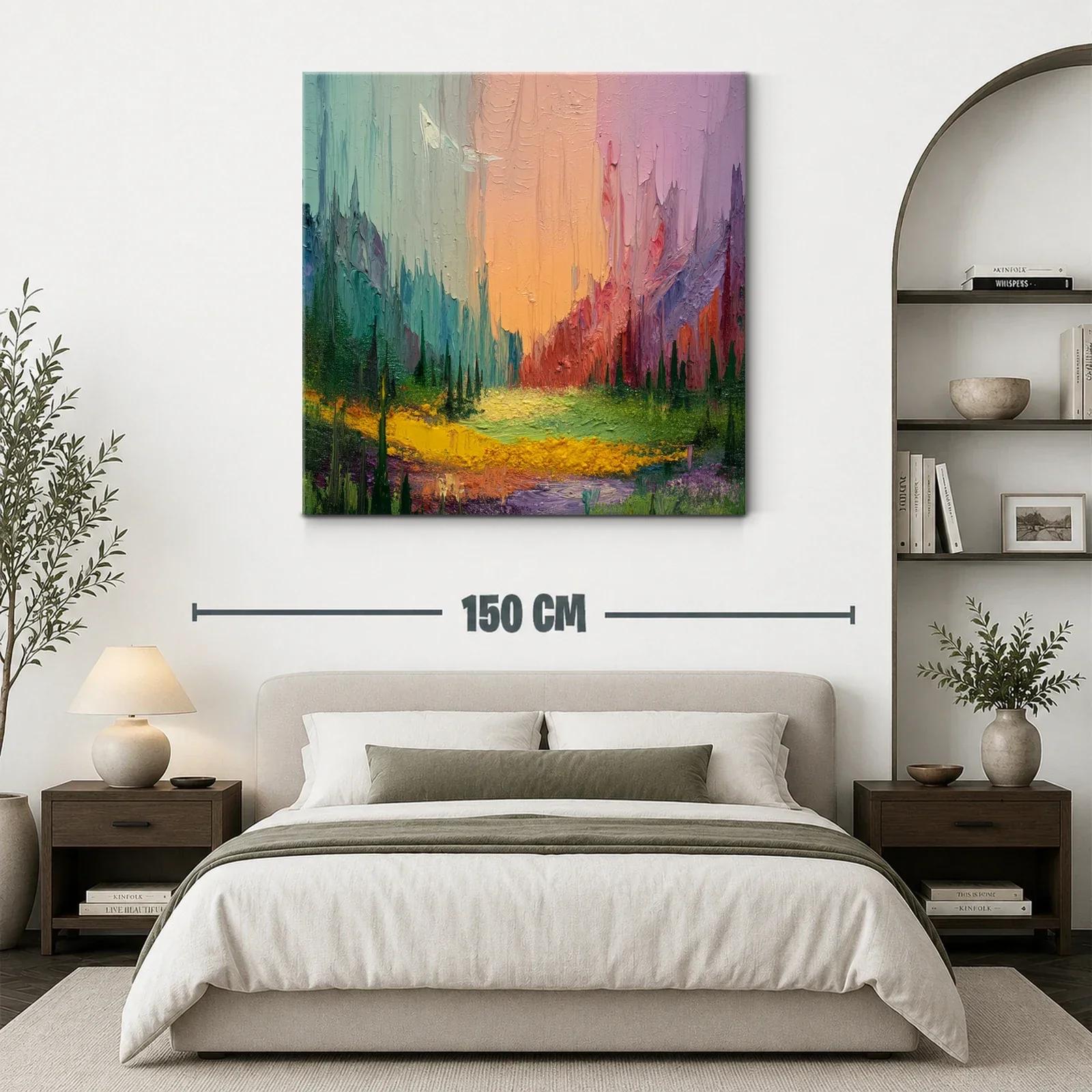 Paisaje abstracto con vibrantes tonos pastel y texturas — miniatura 3