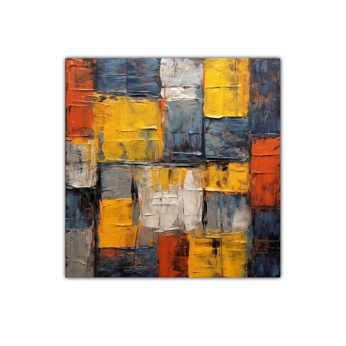 Cuadro abstracto con bloques vibrantes de color — imagen principal