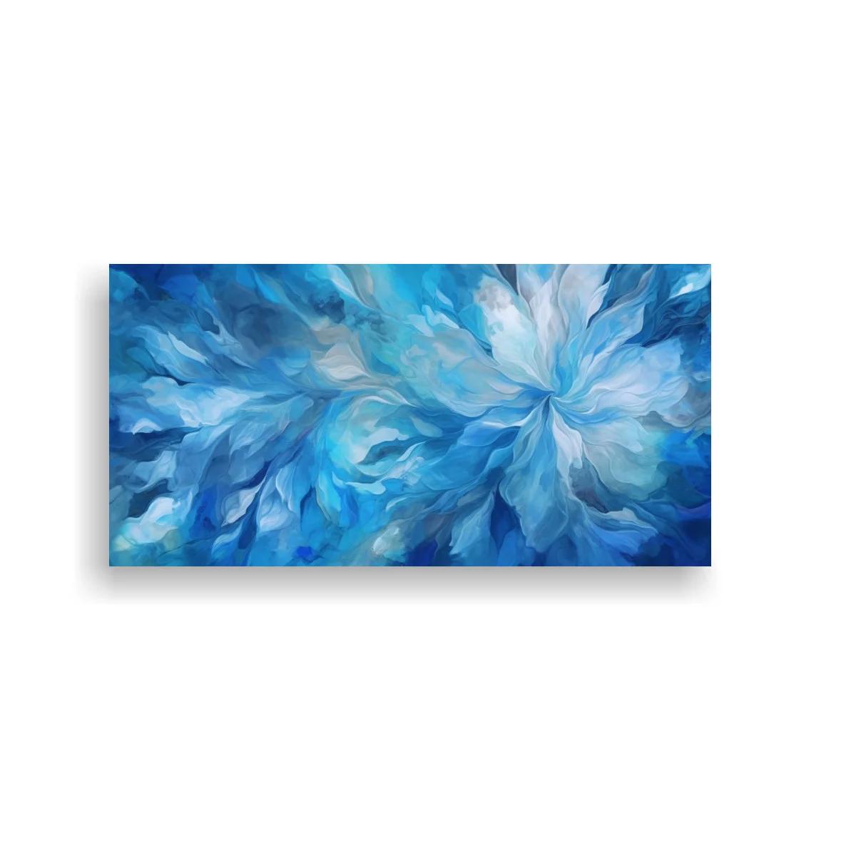 Cuadro flores abstractas azules en remolino