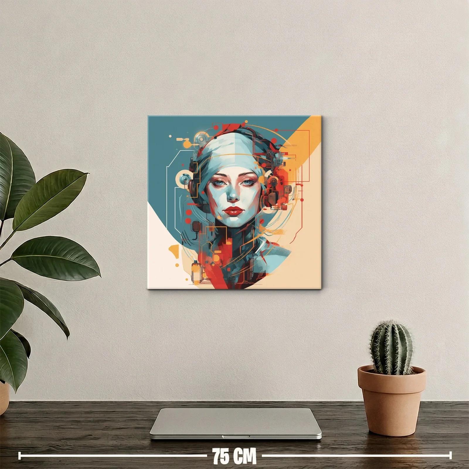 Retrato moderno con paleta vibrante y detalles futuristas — miniatura 2
