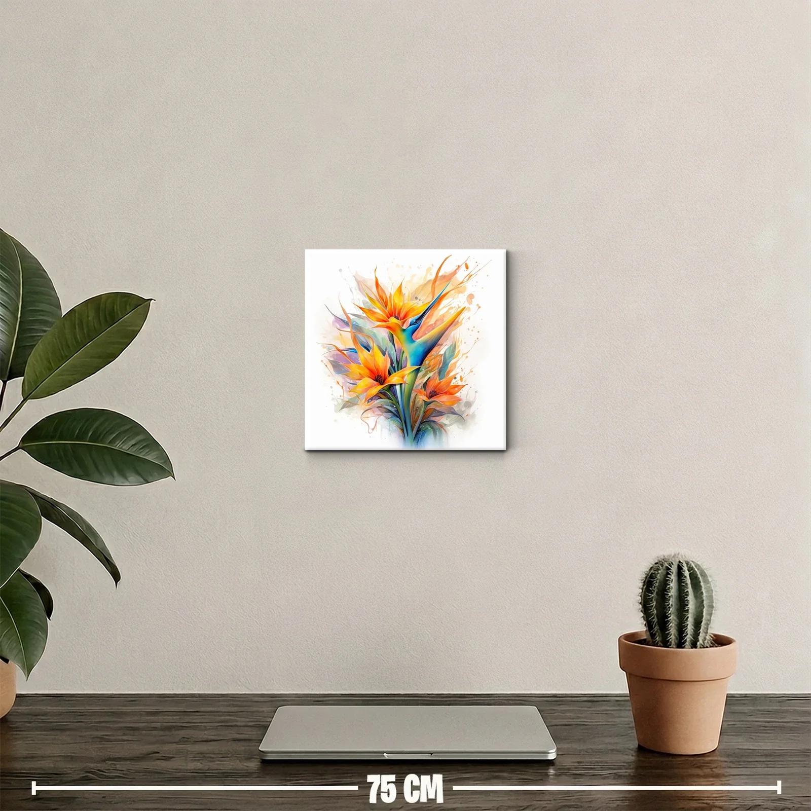 Exuberante ave exótica entre flores vibrantes y coloridas — miniatura 2