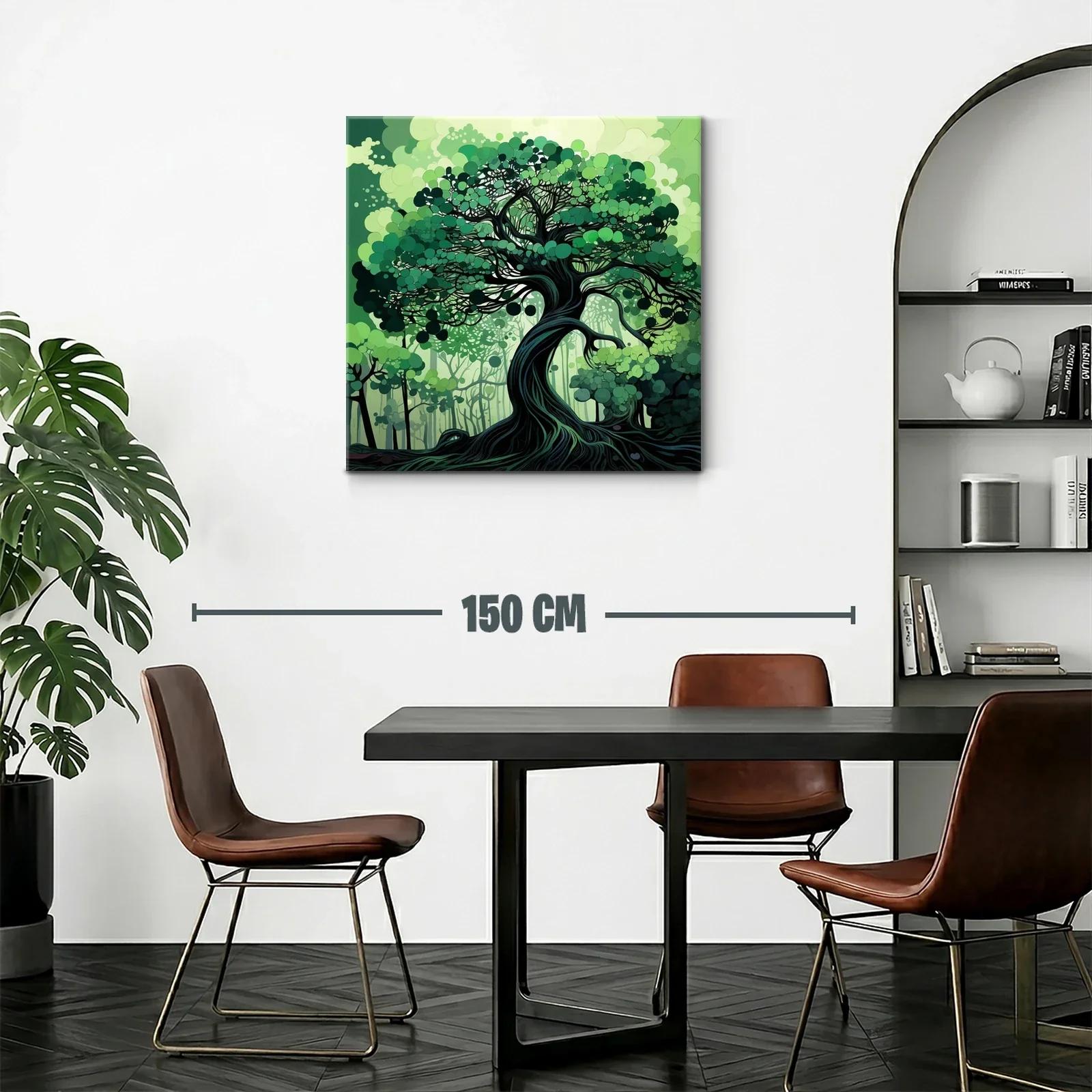 Árbol en Verde con Movimiento y Detalles Abstractos — miniatura 2