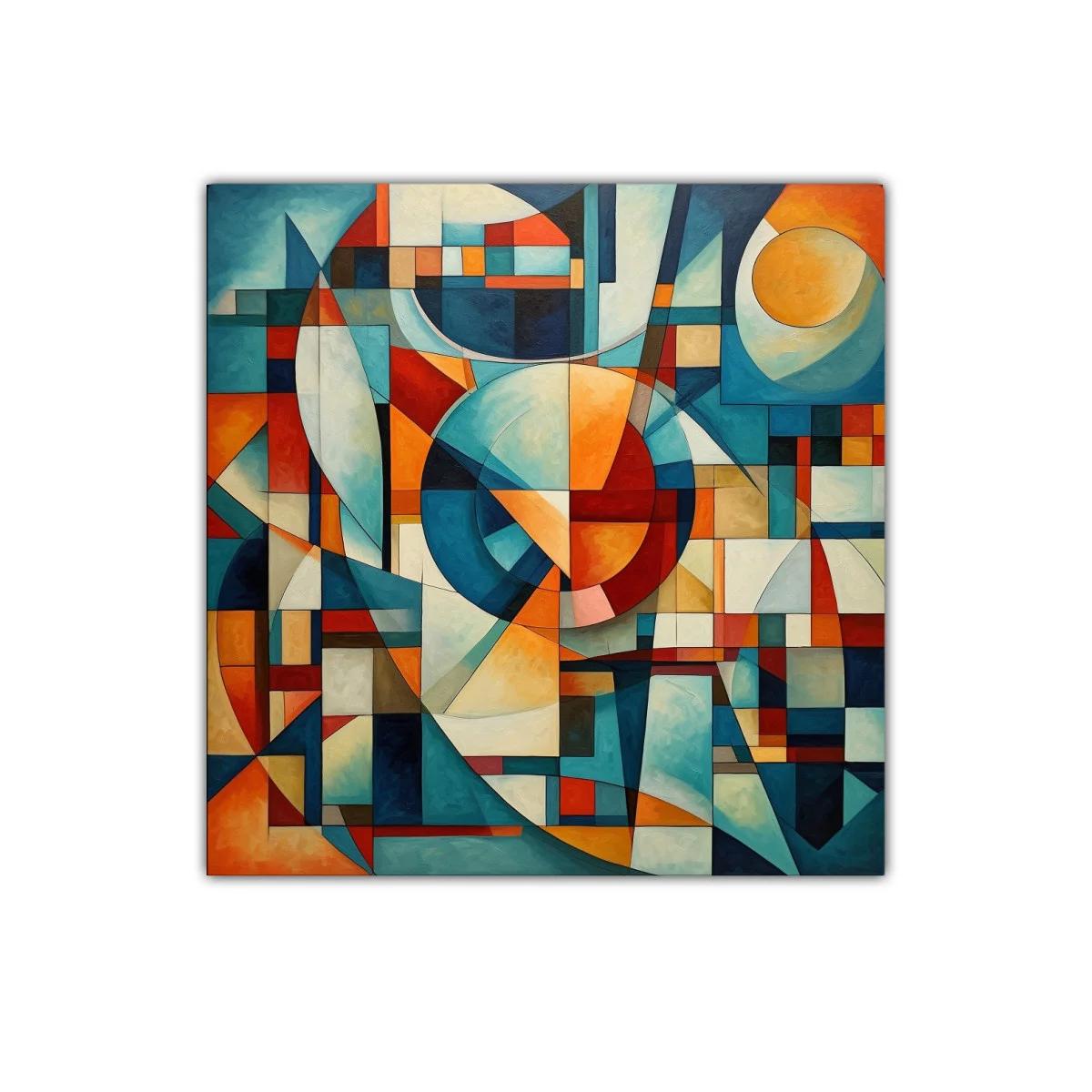 Composición abstracta con formas geométricas y colores vivos — imagen principal