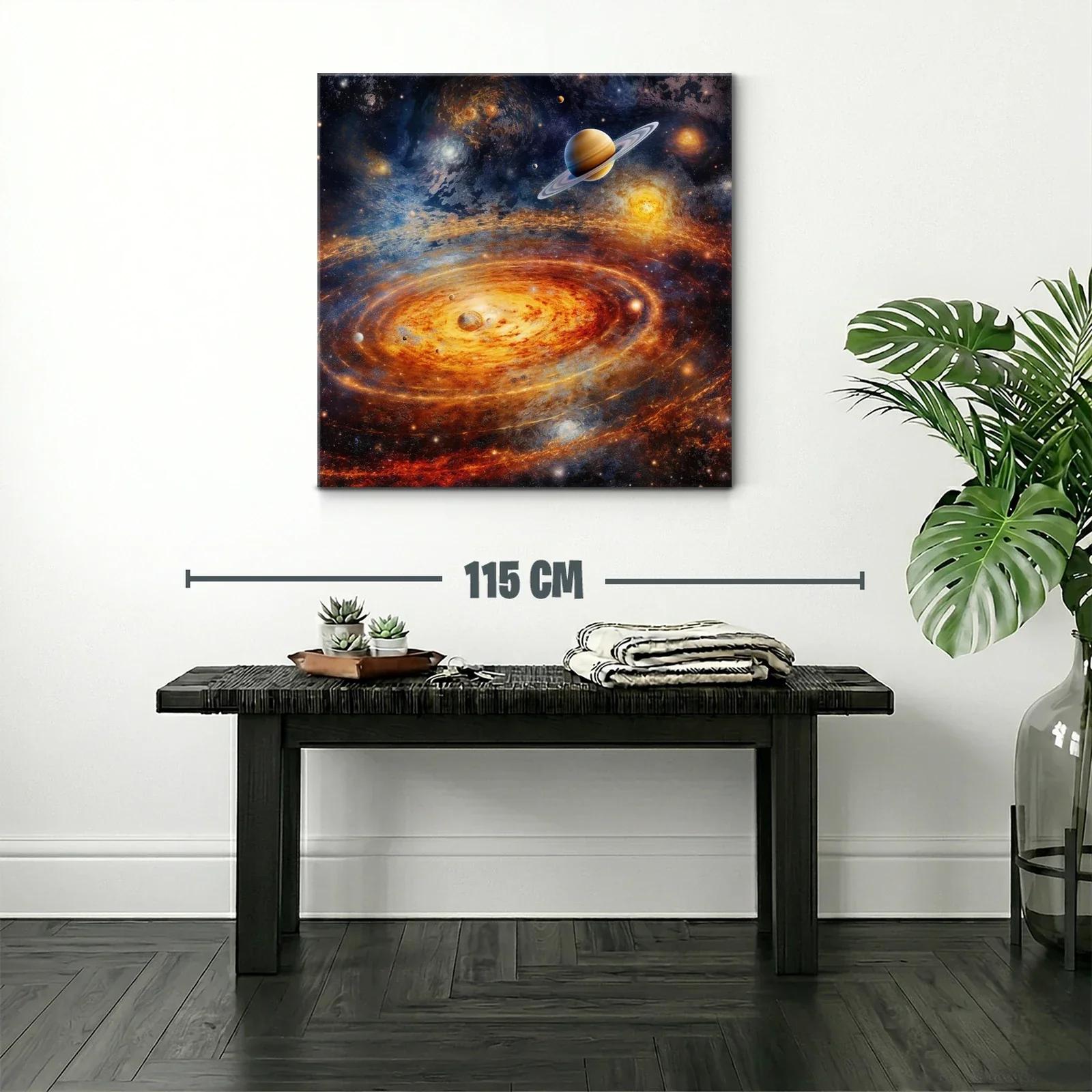 Galaxia en expansión con planetas y destellos cósmicos — miniatura 2