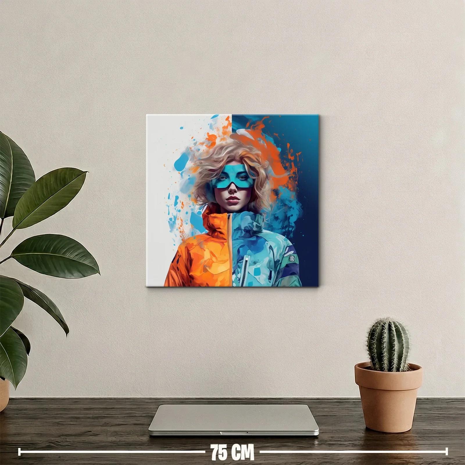 Retrato vibrante con contraste de azules y naranjas — miniatura 2