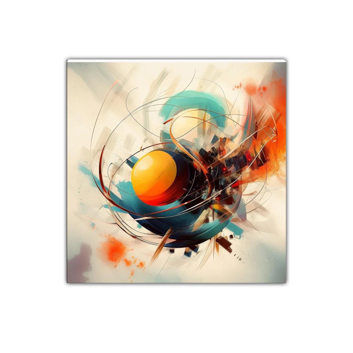 Composición abstracta con formas circulares y colores vibrantes — imagen principal