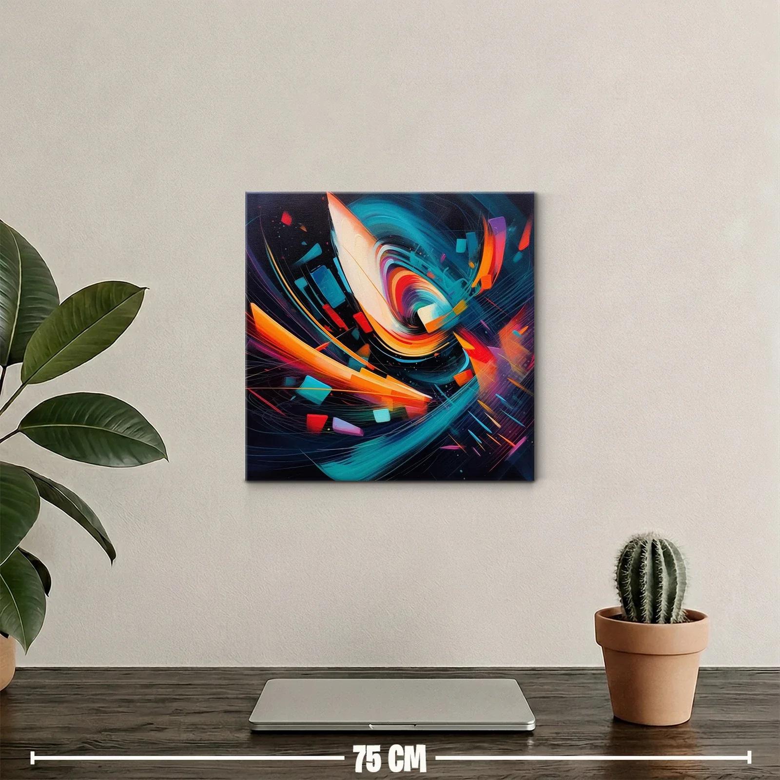 Arte abstracto dinámico con vibrantes tonos cálidos y fríos — miniatura 2