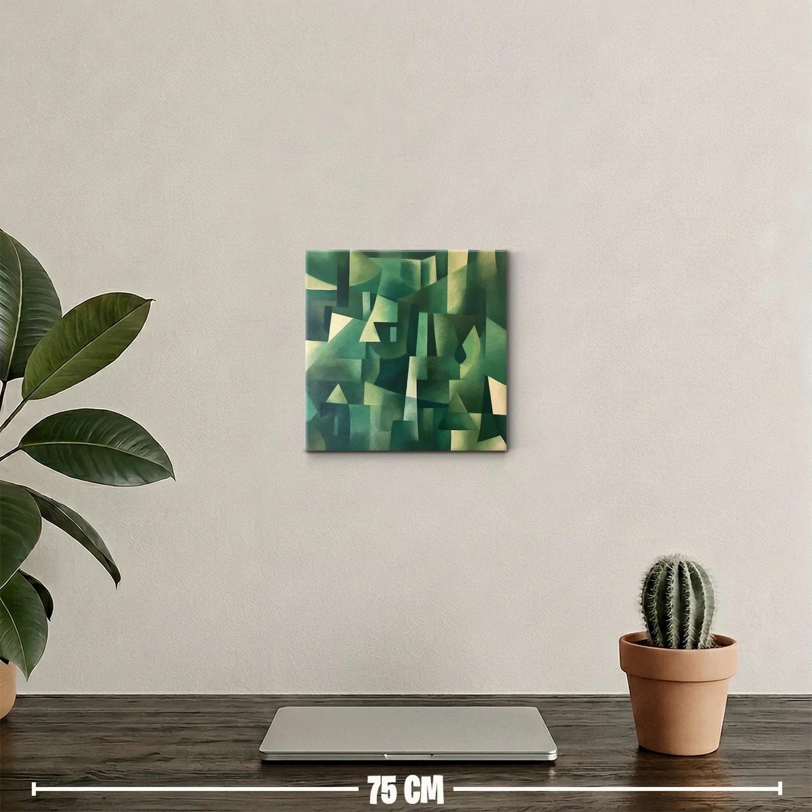 Composición abstracta con tonos verdes y formas geométricas — miniatura 2