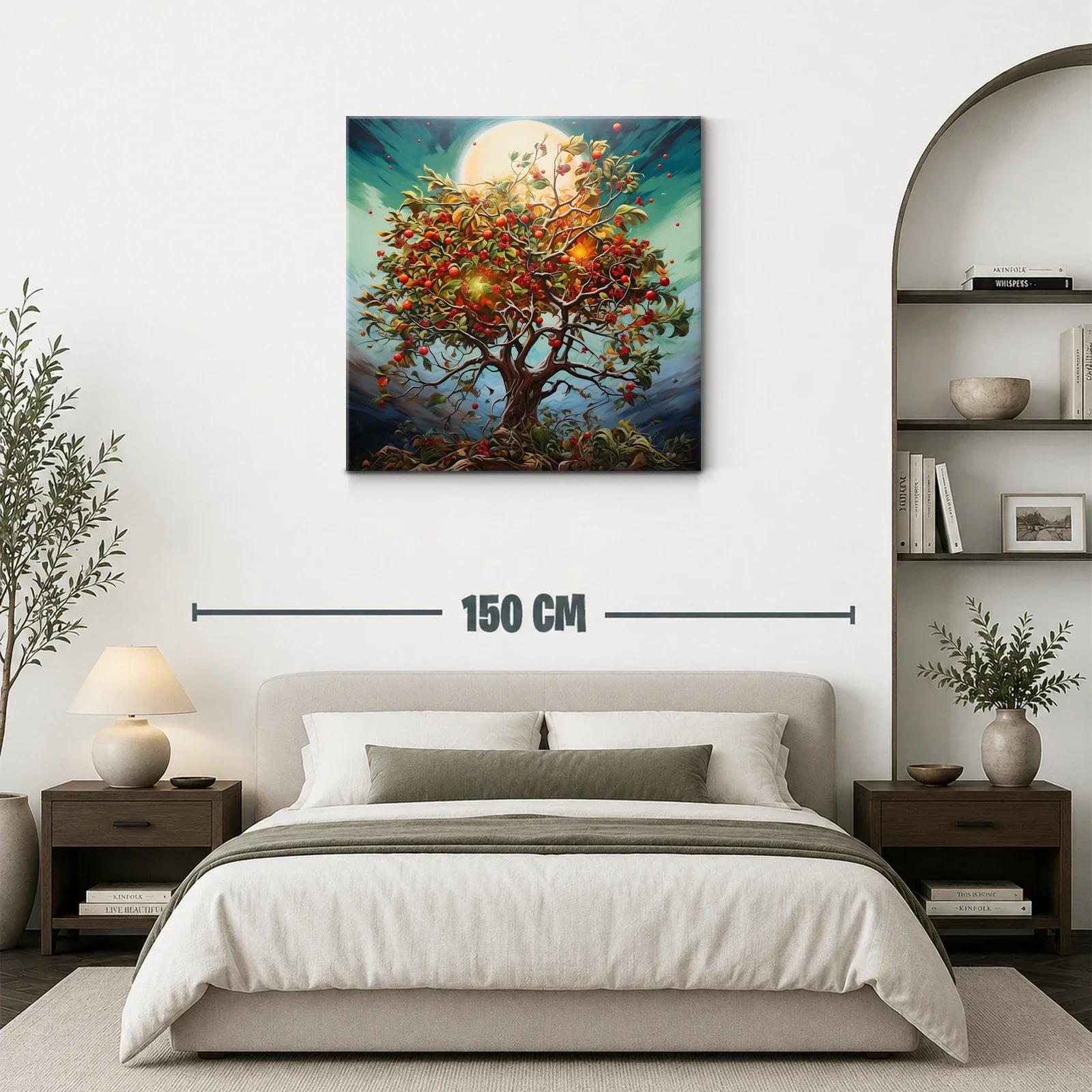 Árbol exuberante con frutos rojos y luz radiante — miniatura 3