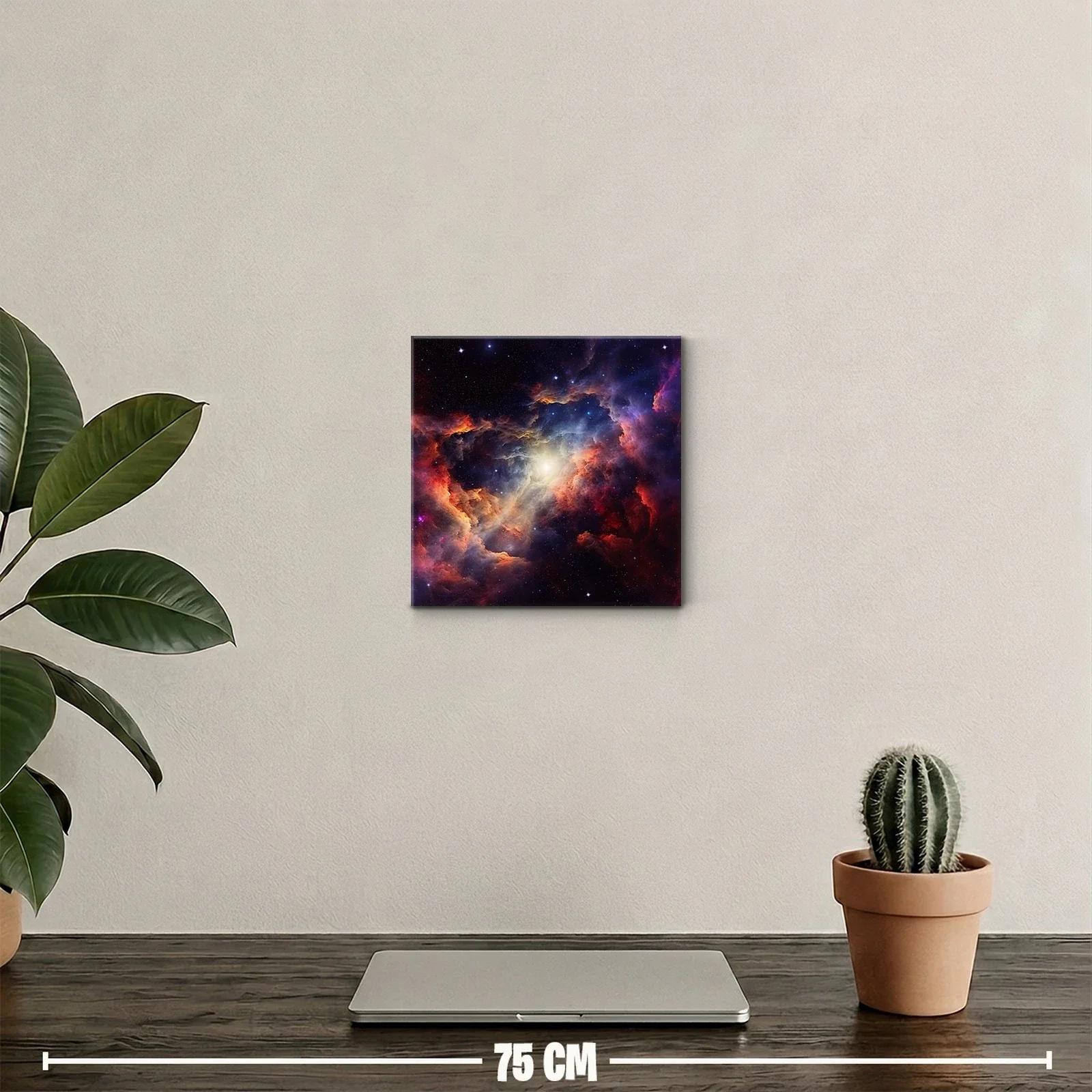 Cuadro nebulosa cósmica con vibrantes tonos cálidos y fríos — miniatura 2
