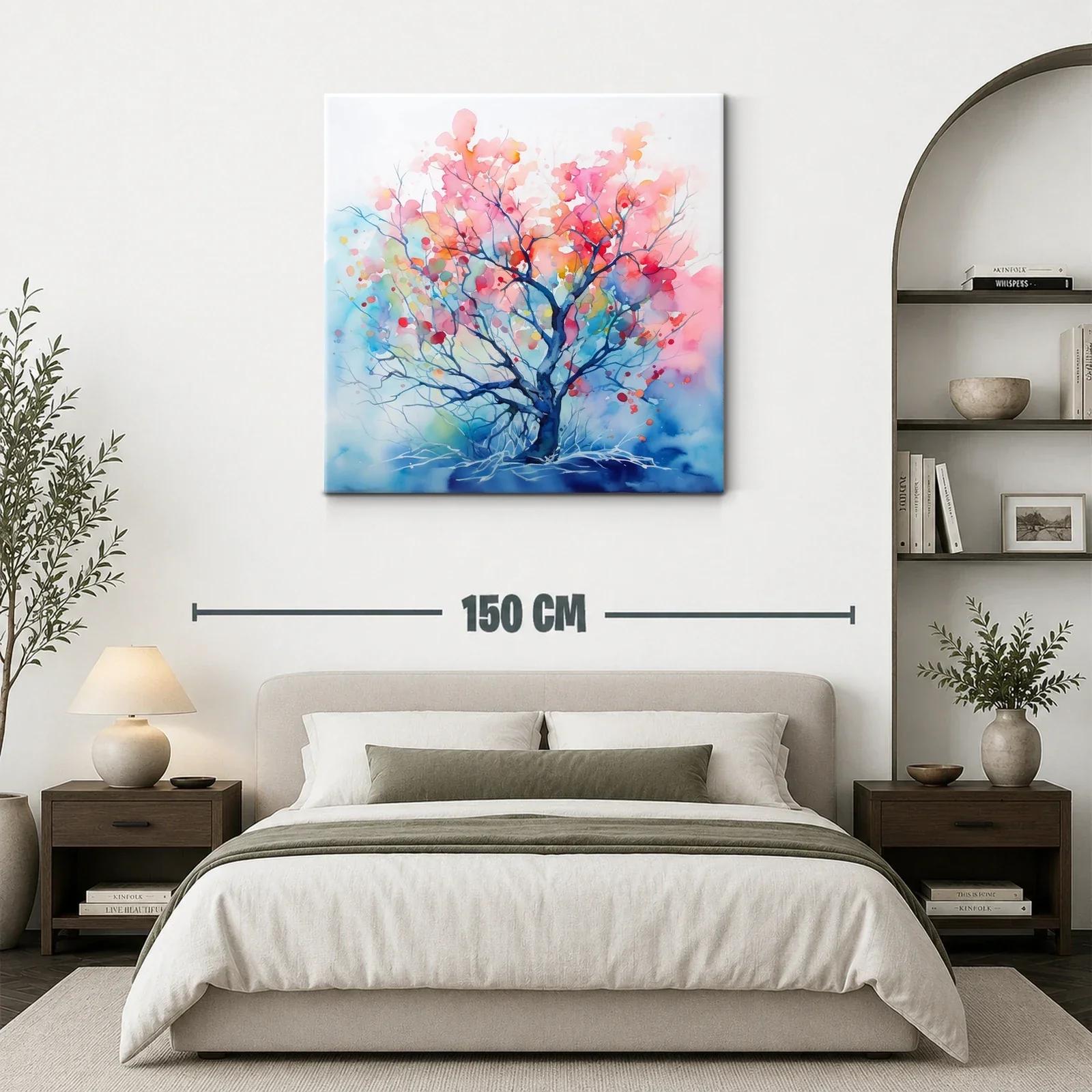 Árbol abstracto en tonos cálidos y fríos vibrantes — miniatura 3