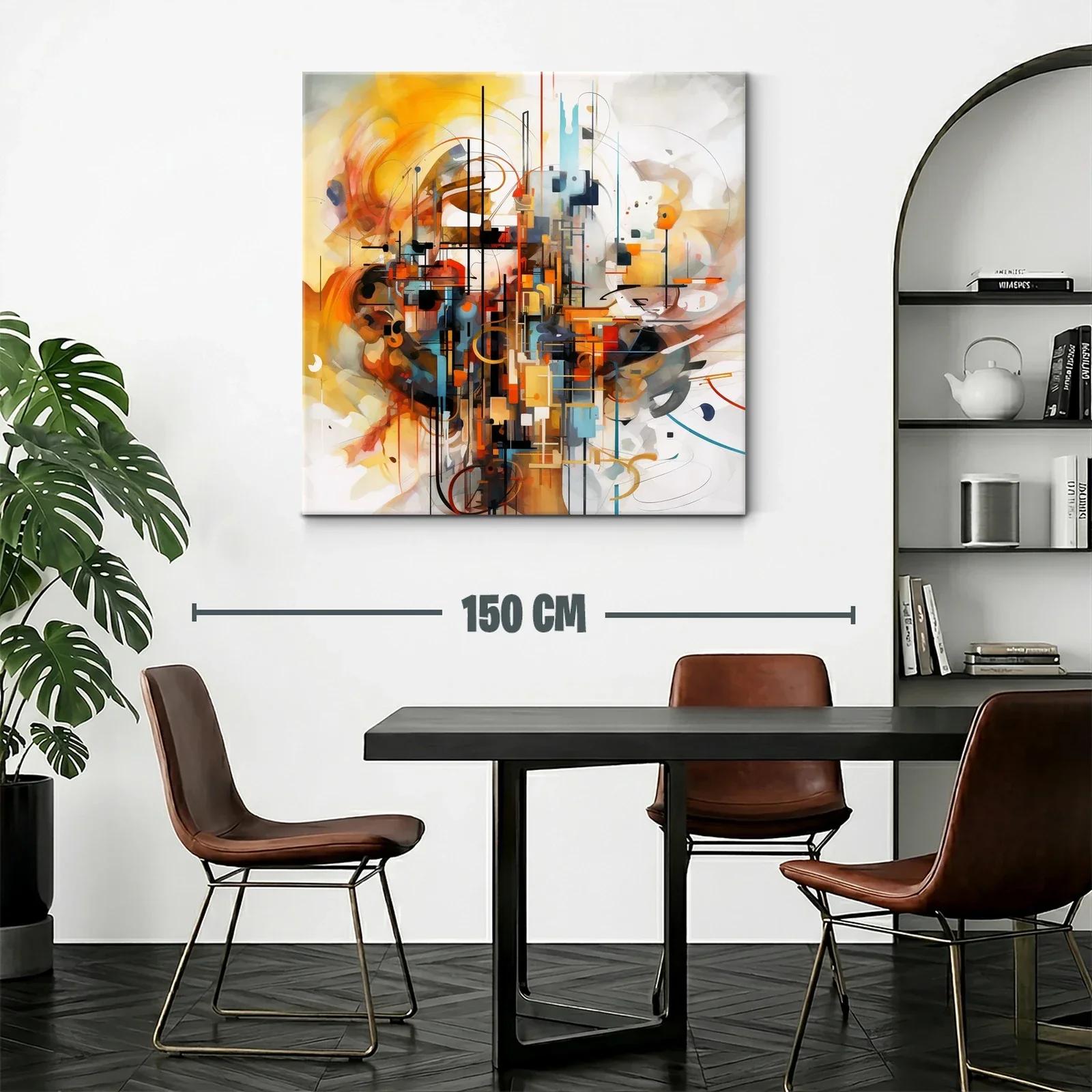 Composición abstracta con tonos cálidos y estructura dinámica — miniatura 2