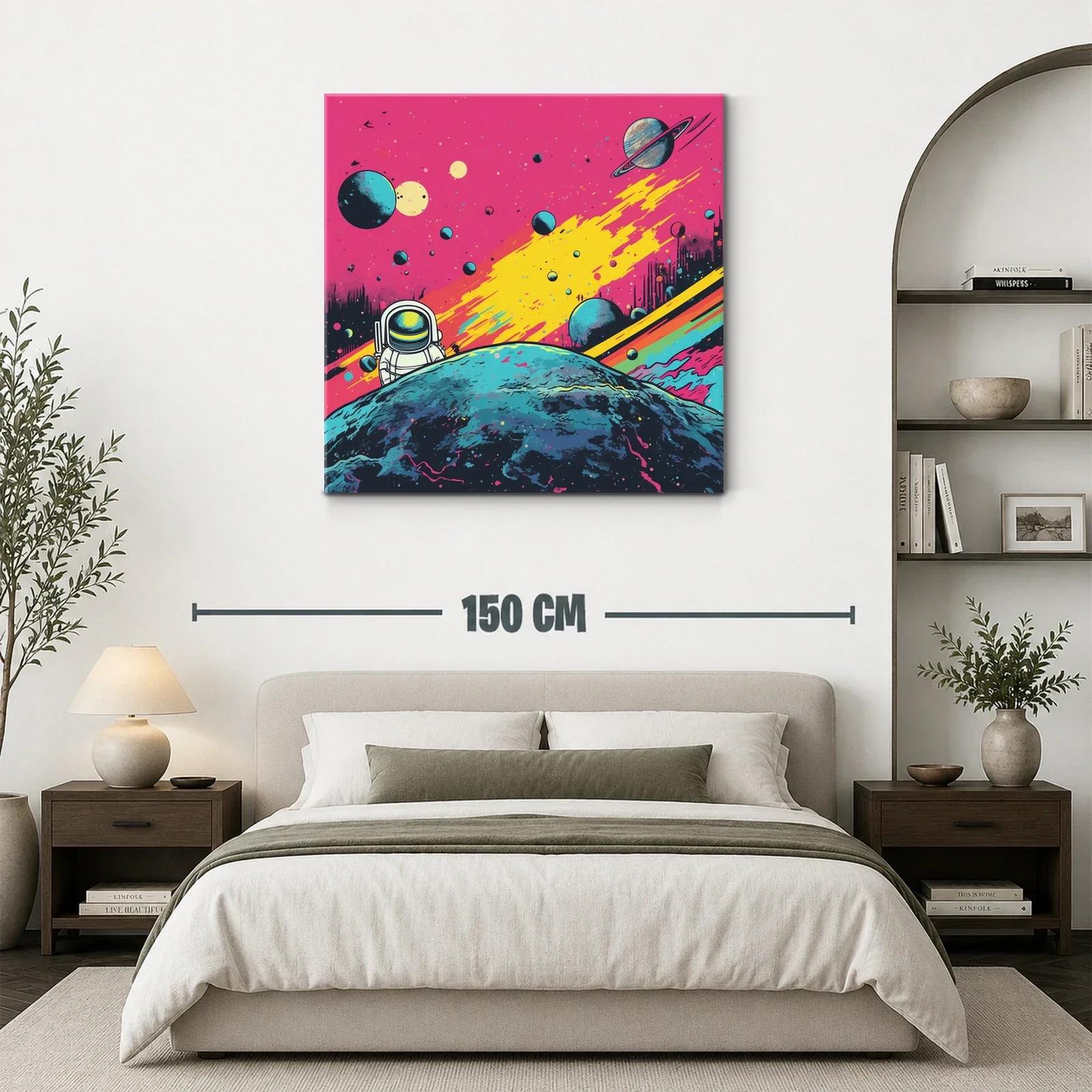 Espacio Cosmos con Astronauta en Fondo Vibrante — miniatura 3