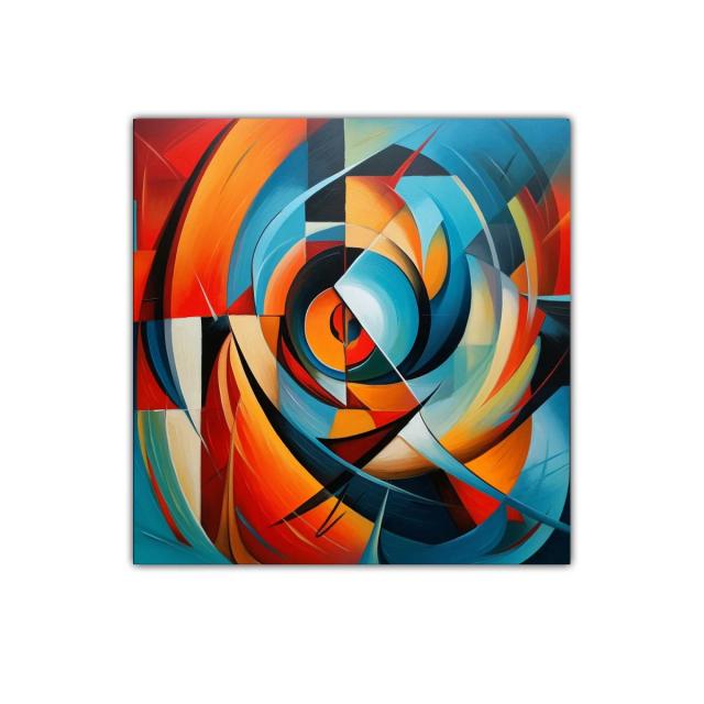 Diseño abstracto vibrante en tonos cálidos y azules