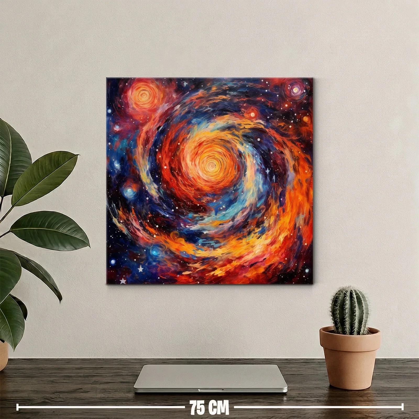 Cuadro abstracto con espiral cósmica brillante y vibrante — miniatura 2