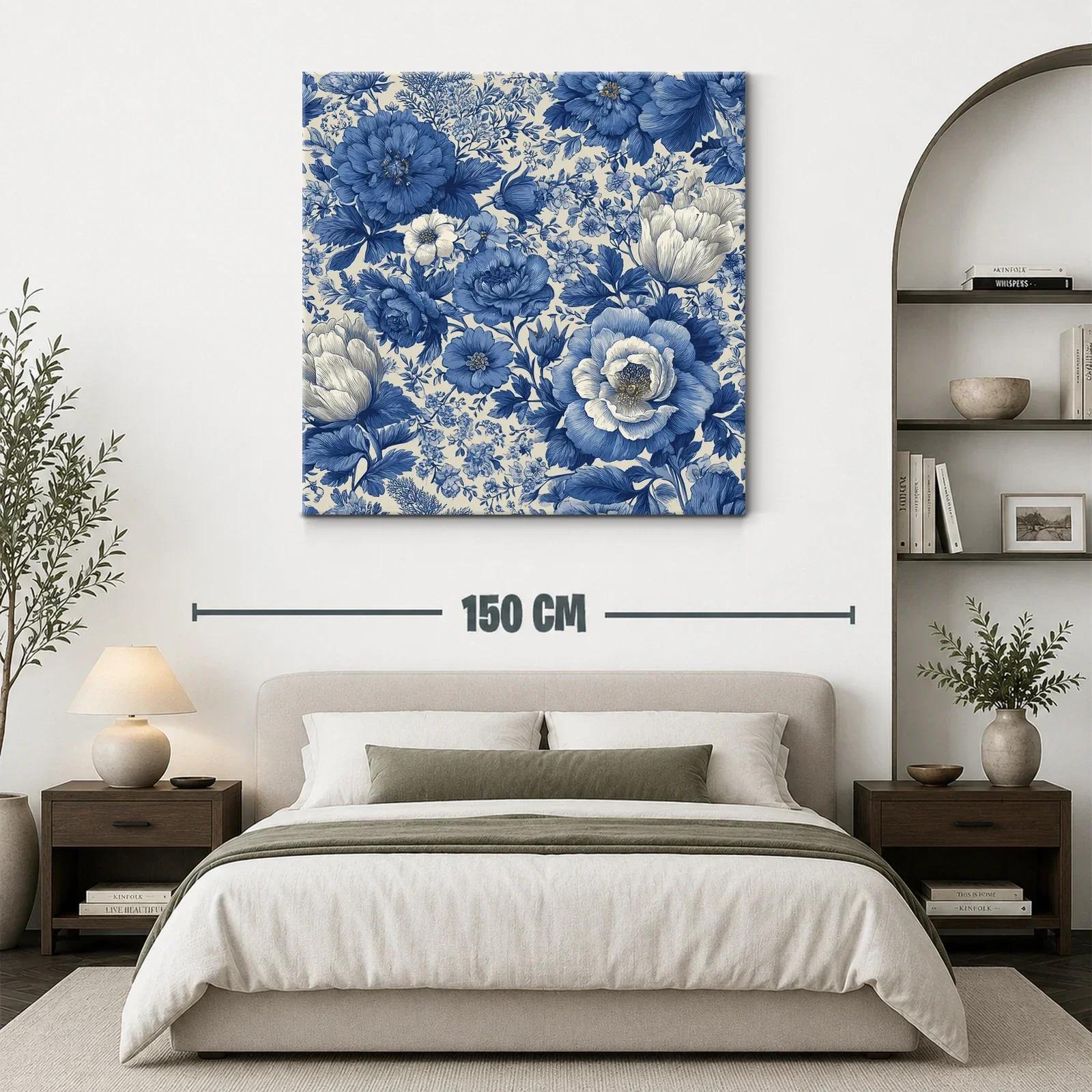 Elegancia floral en tonos azules para cualquier espacio — miniatura 3