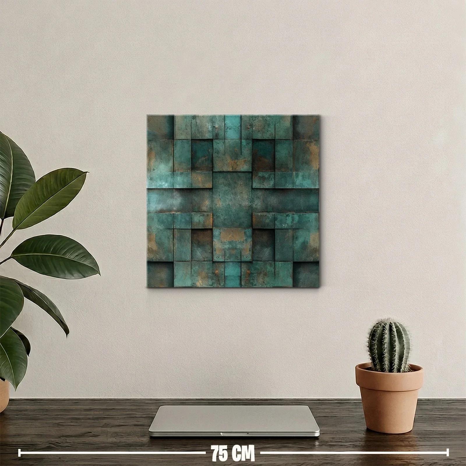 Composición abstracta en tonos verdes y ocres — miniatura 2