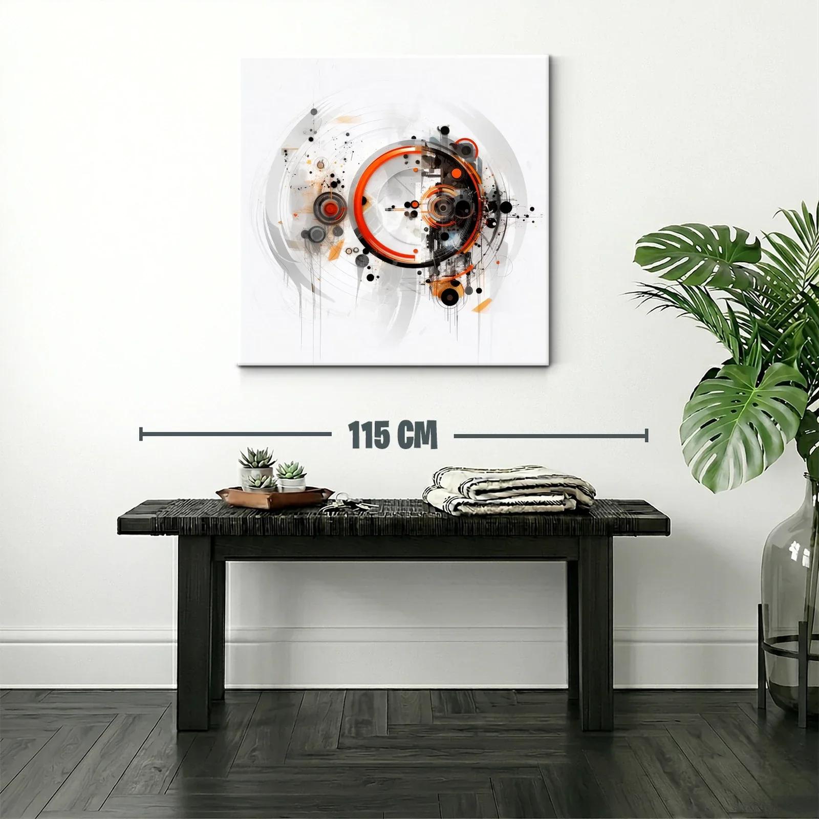 Composición abstracta con círculos en tonos naranja y negro — miniatura 2