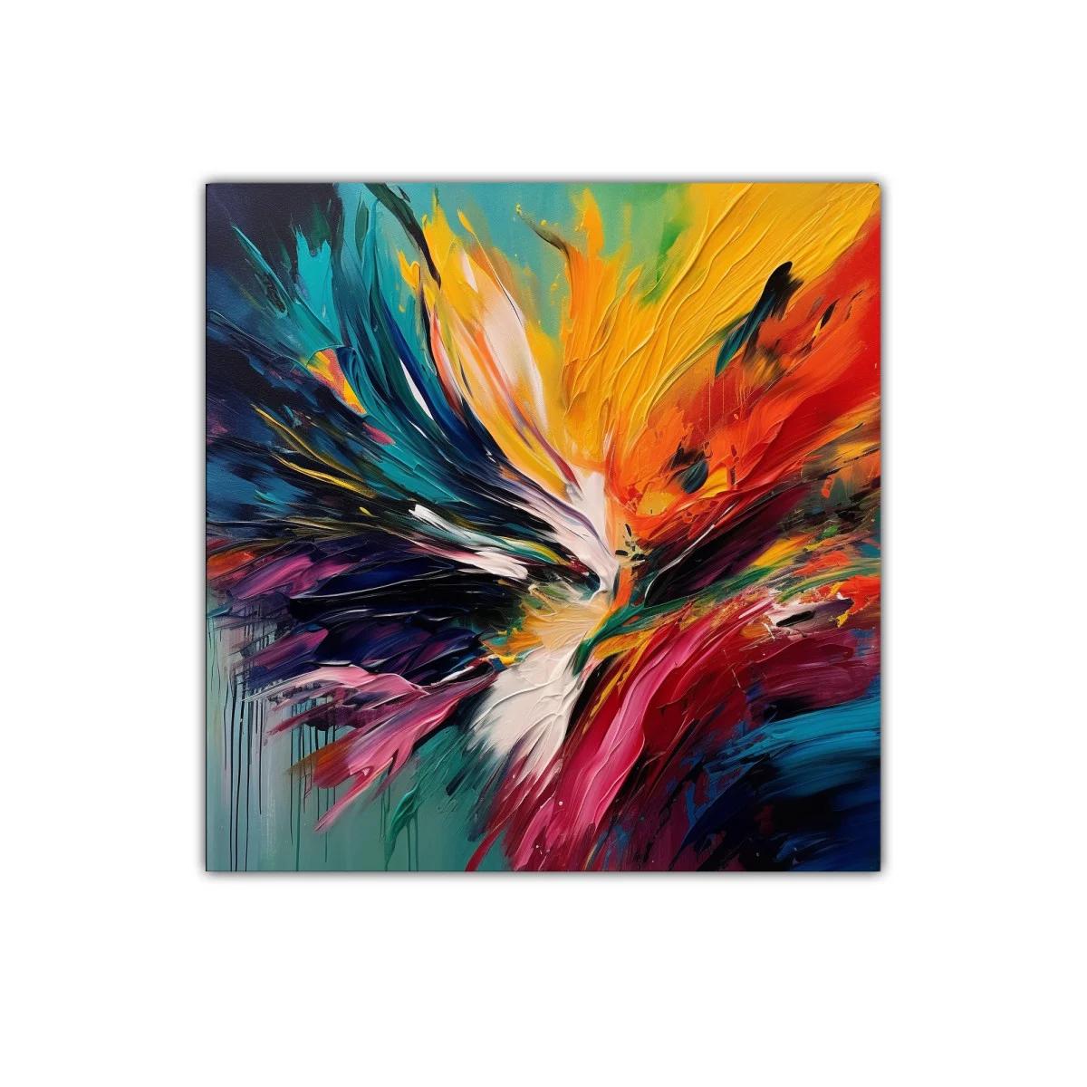 Cuadro abstracto explosión de color intenso y vibrante