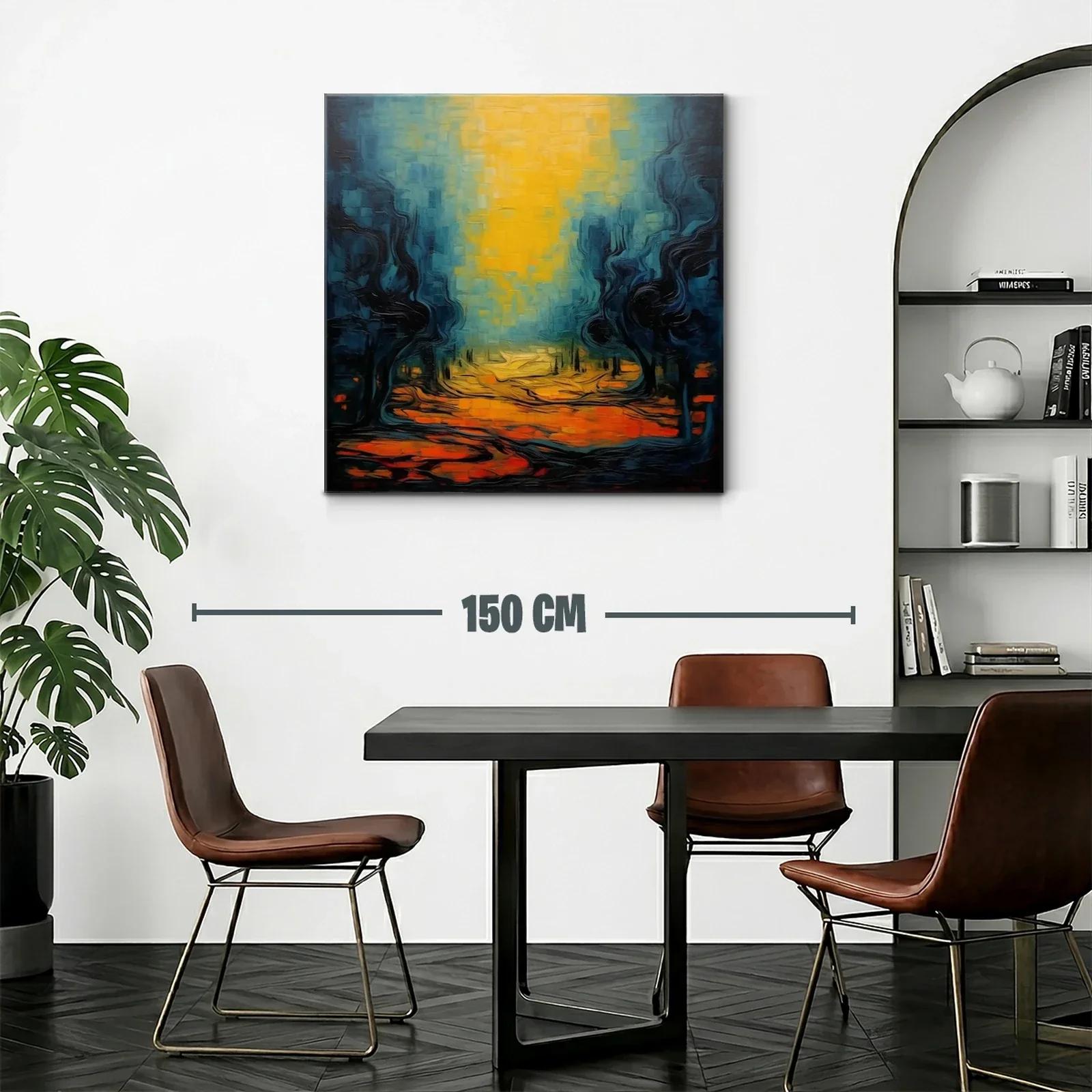 Paisaje abstracto con tonos cálidos y fríos en equilibrio — miniatura 2