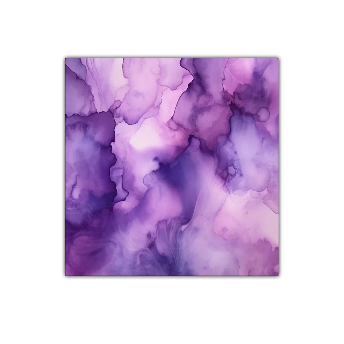 Cuadro decorativo con tonos suaves y abstractos en púrpura