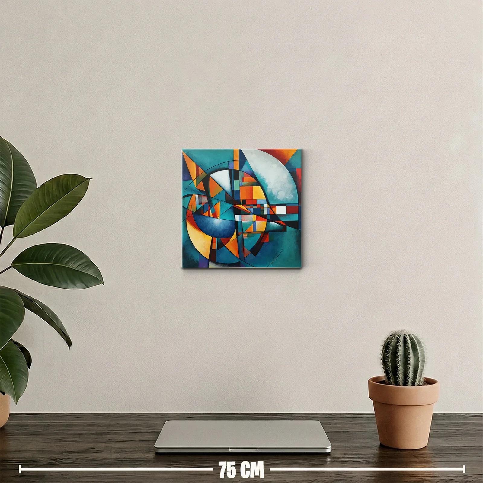 Cuadro abstracto con formas geométricas y vivos colores — miniatura 2