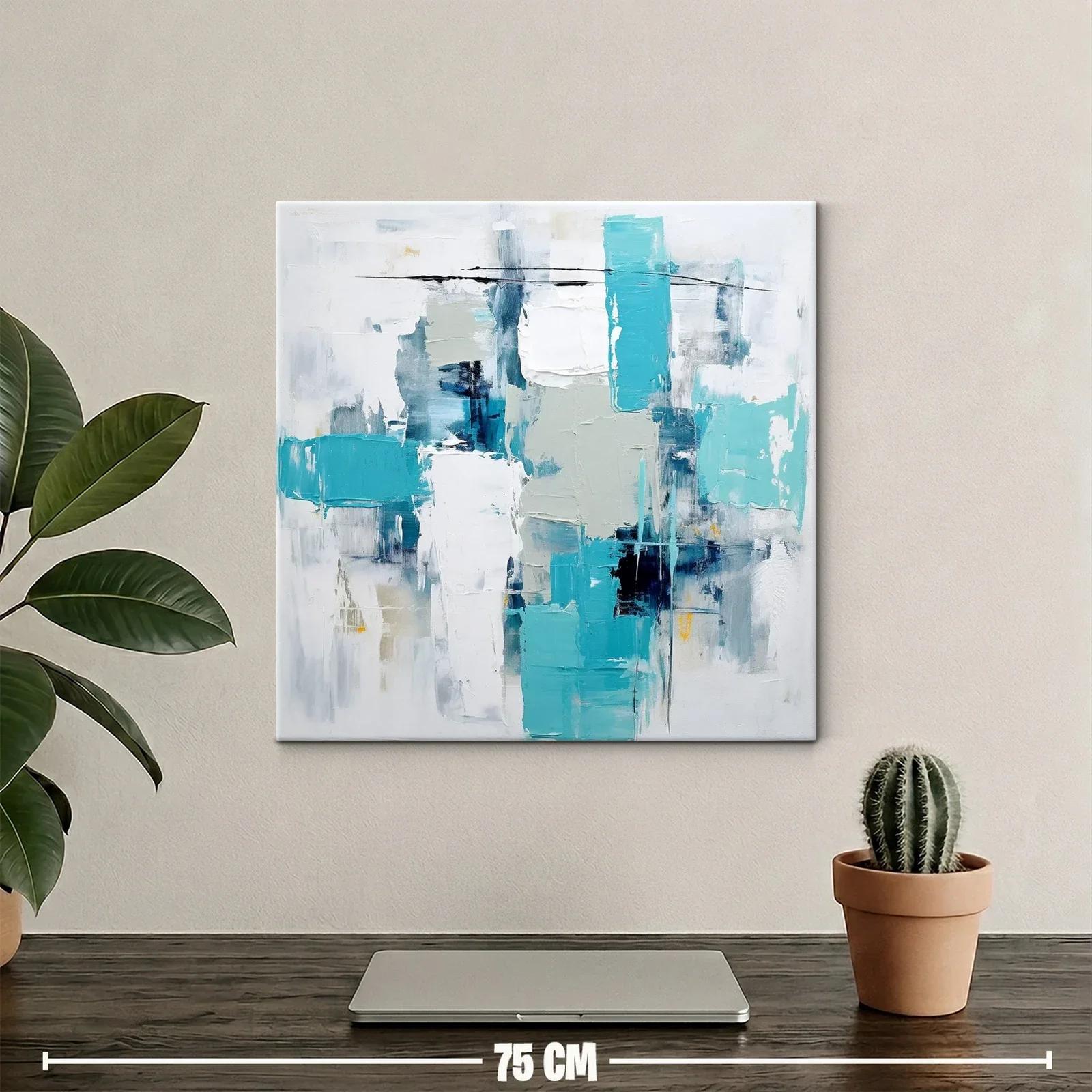 Cuadro abstracto con tonos azulados y grises suaves — miniatura 2