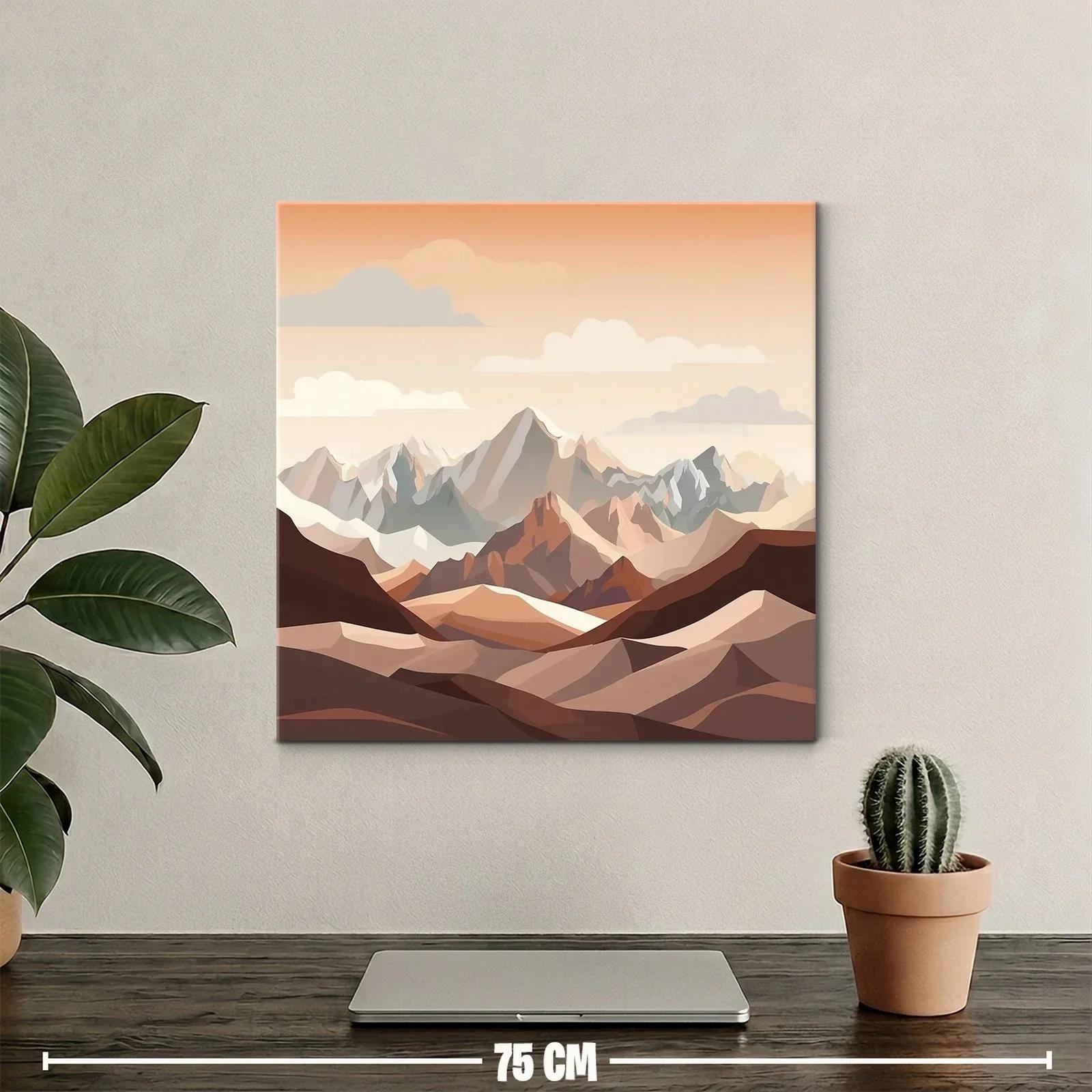 Paisaje montañoso en tonos cálidos y neutros — miniatura 2
