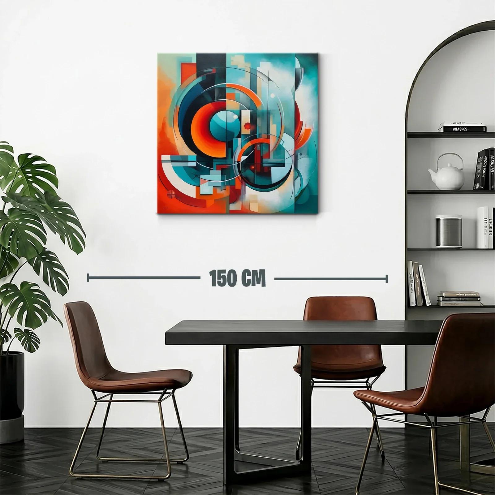 Composición abstracta con círculos y tonos vibrantes — miniatura 2