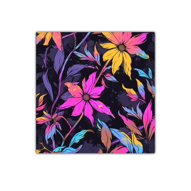 Flores vibrantes con colores intensos y fondo oscuro