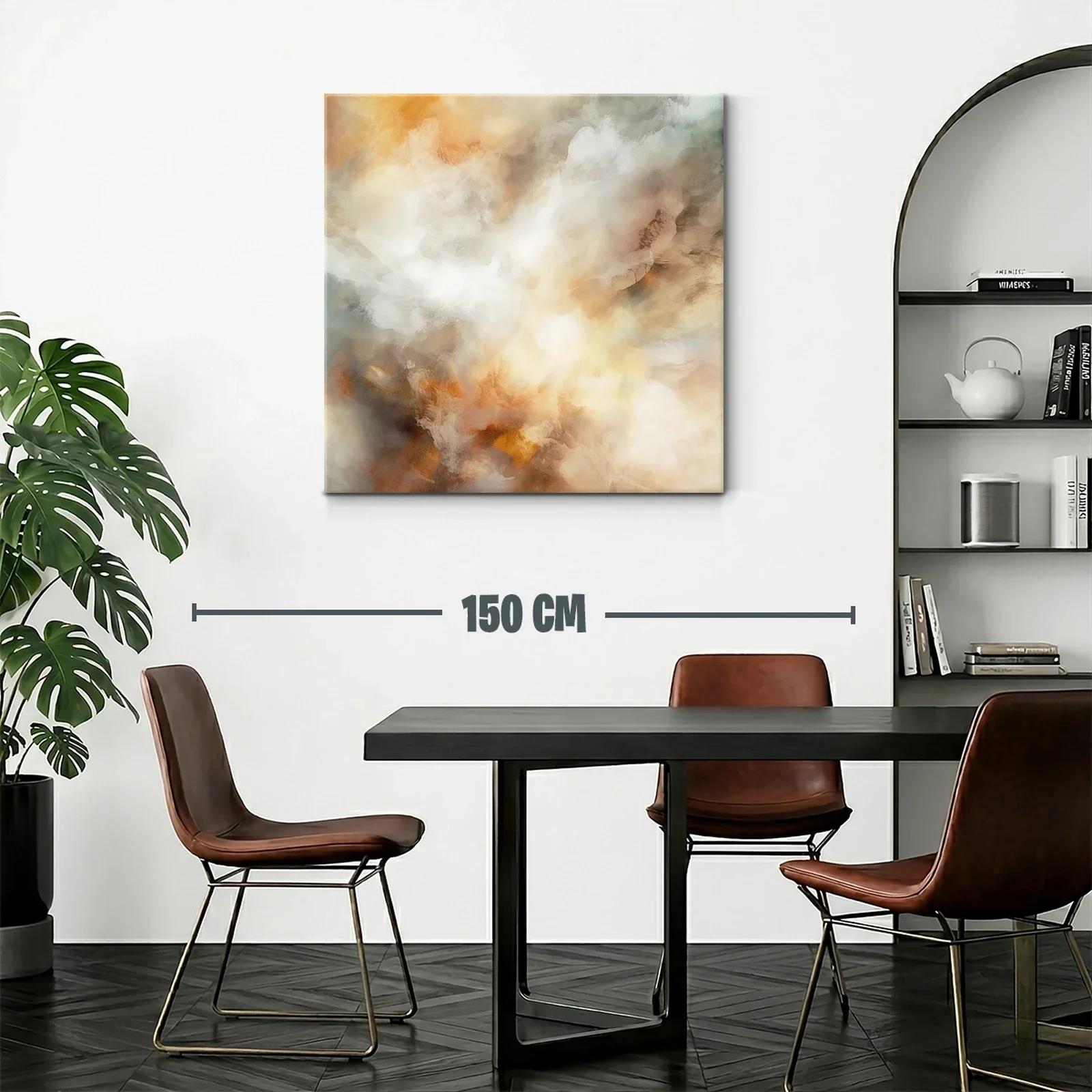 Cuadro abstracto en tonos cálidos y neutros para ambientes elegantes — miniatura 2