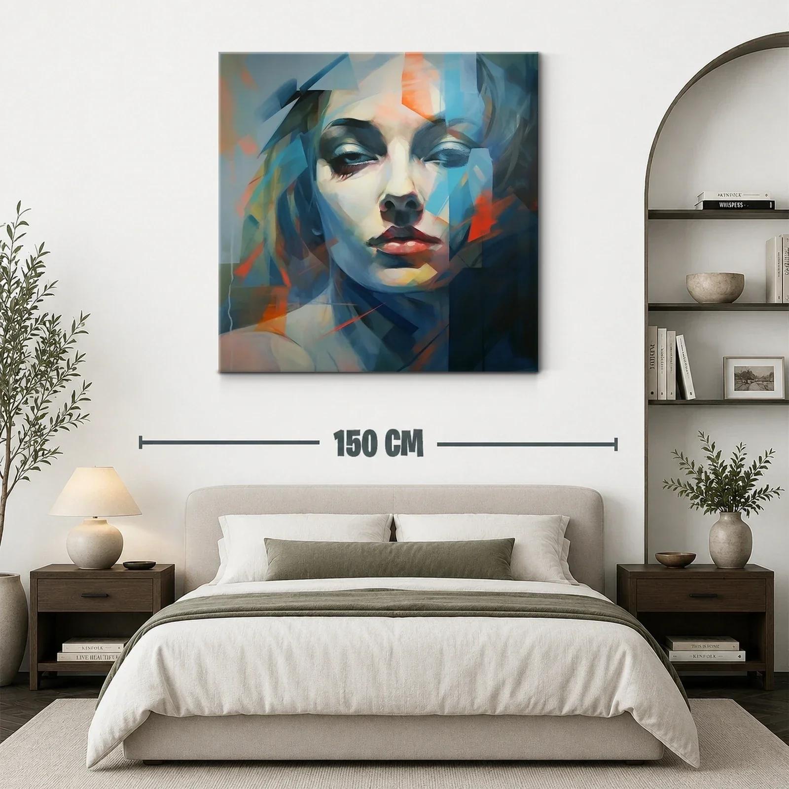 Retrato abstracto de mujer con tonos fríos y cálidos — miniatura 3