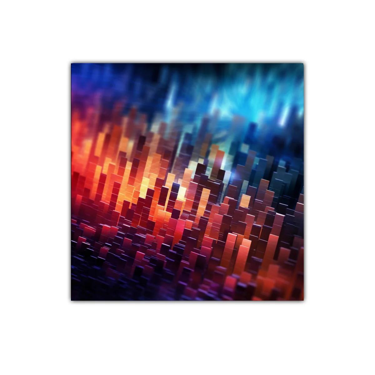 Composición abstracta de bloques en tonos cálidos y fríos — imagen principal