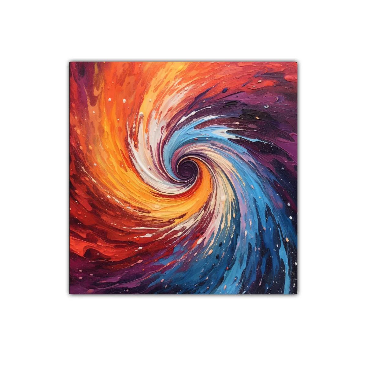 Cuadro abstracto de remolino multicolor vibrante y dinámico — imagen principal