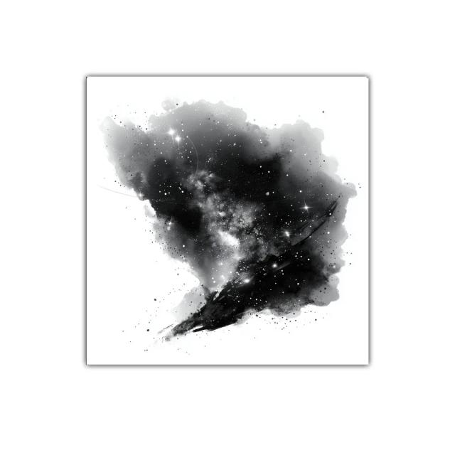 Impresión abstracta del cosmos en negro y blanco