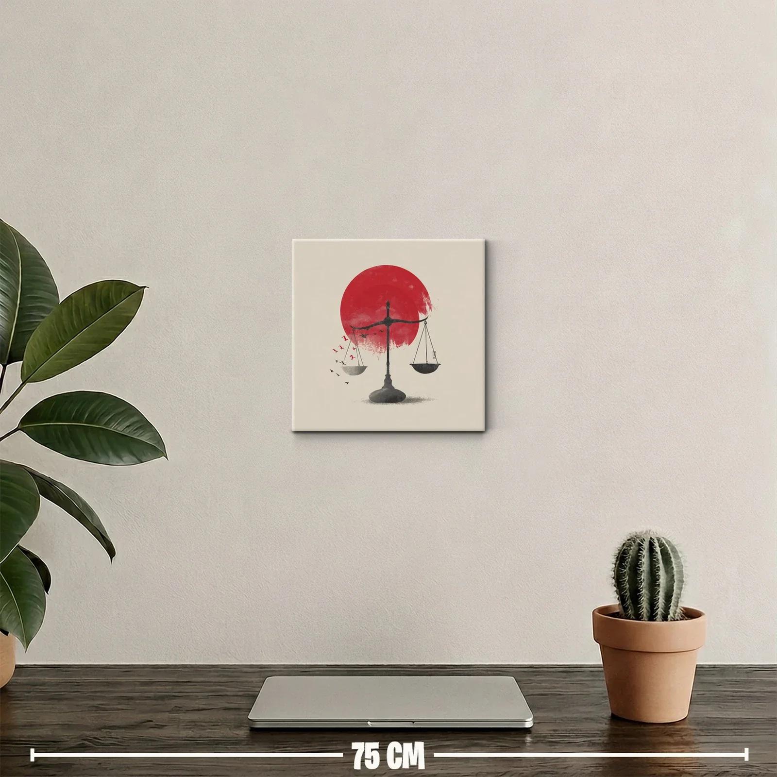 Equilibrio y libertad con contraste en rojo vibrante — miniatura 2