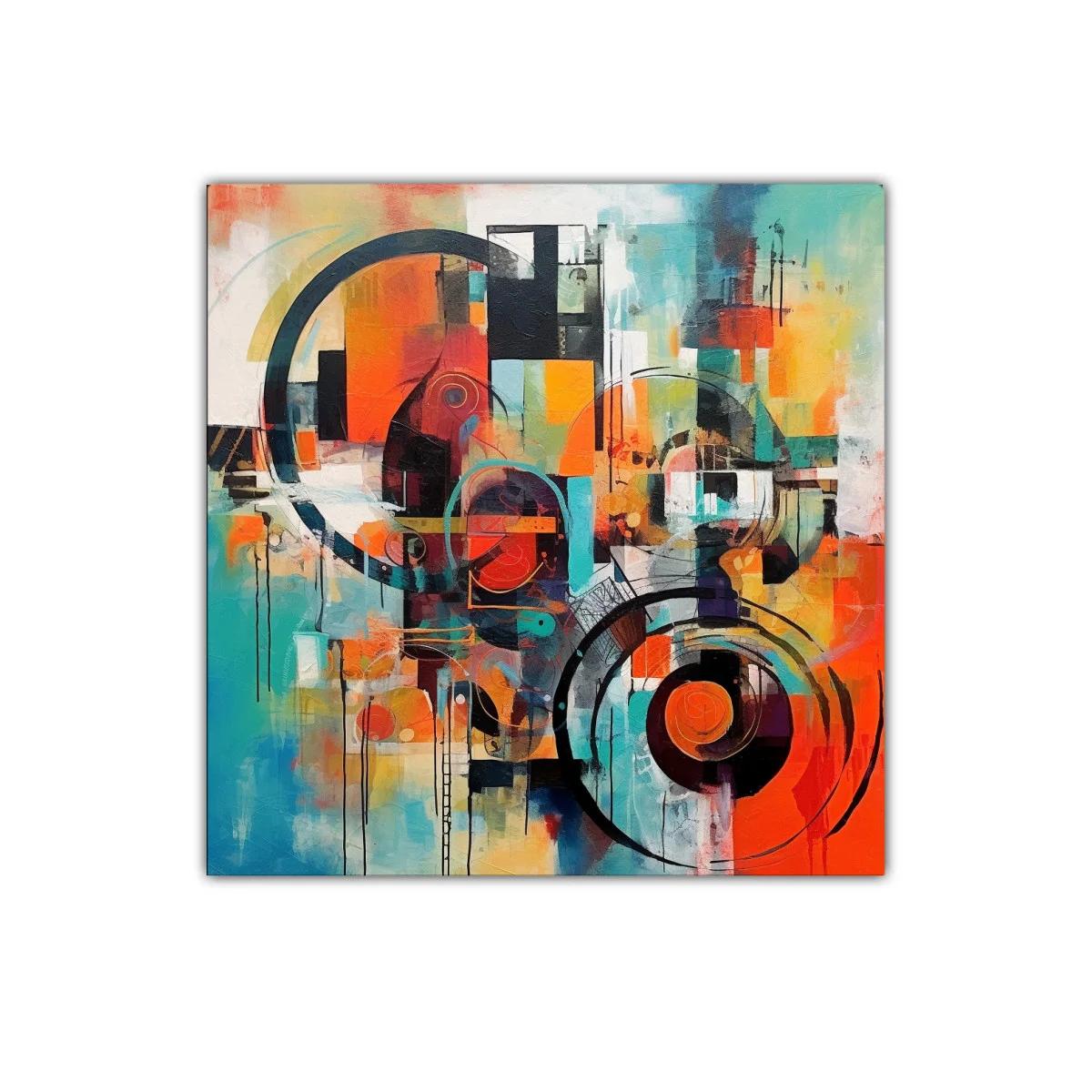 Composición abstracta con círculos y colores vibrantes — miniatura 1