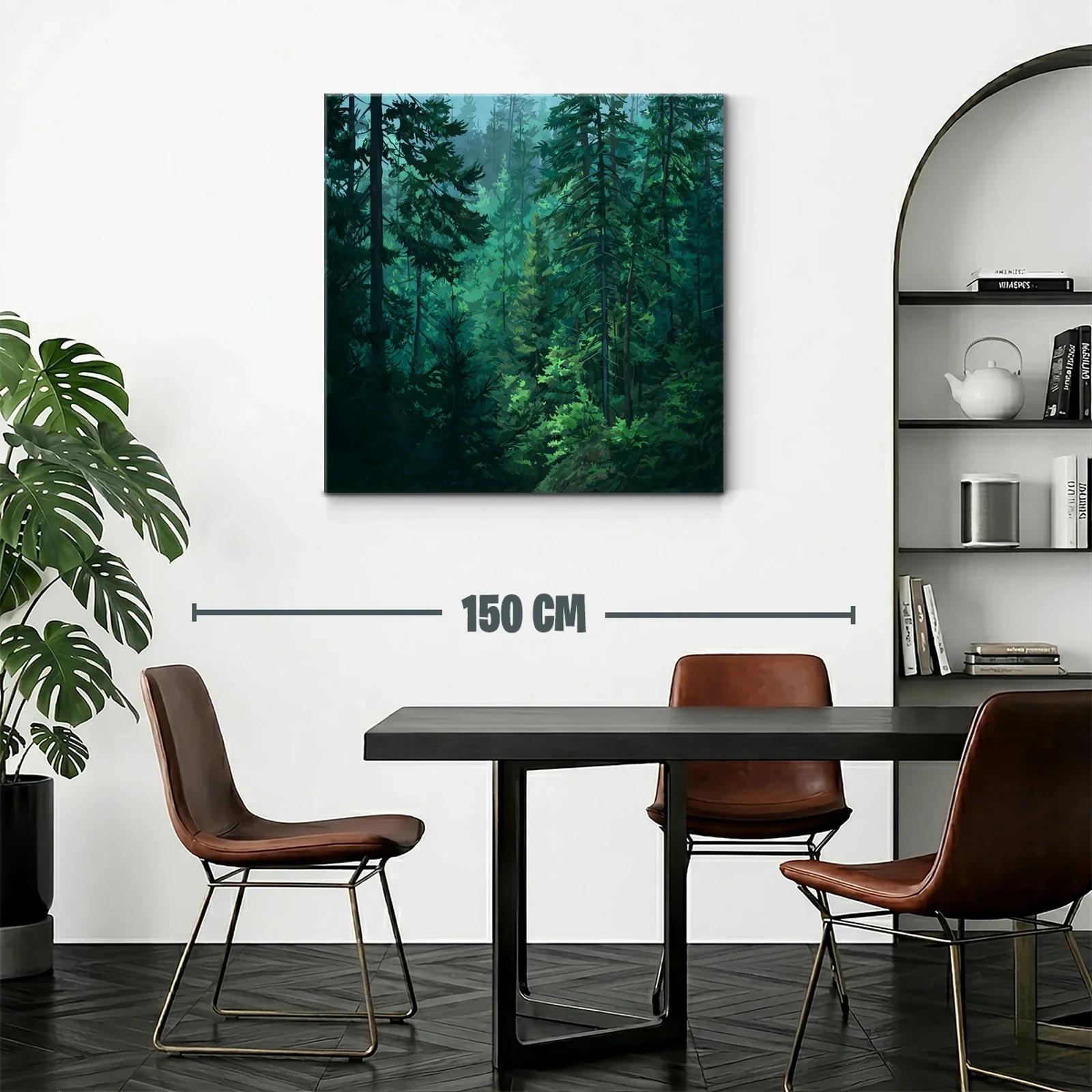 Bosque frondoso en tonos verdes y azules concentrados — miniatura 2
