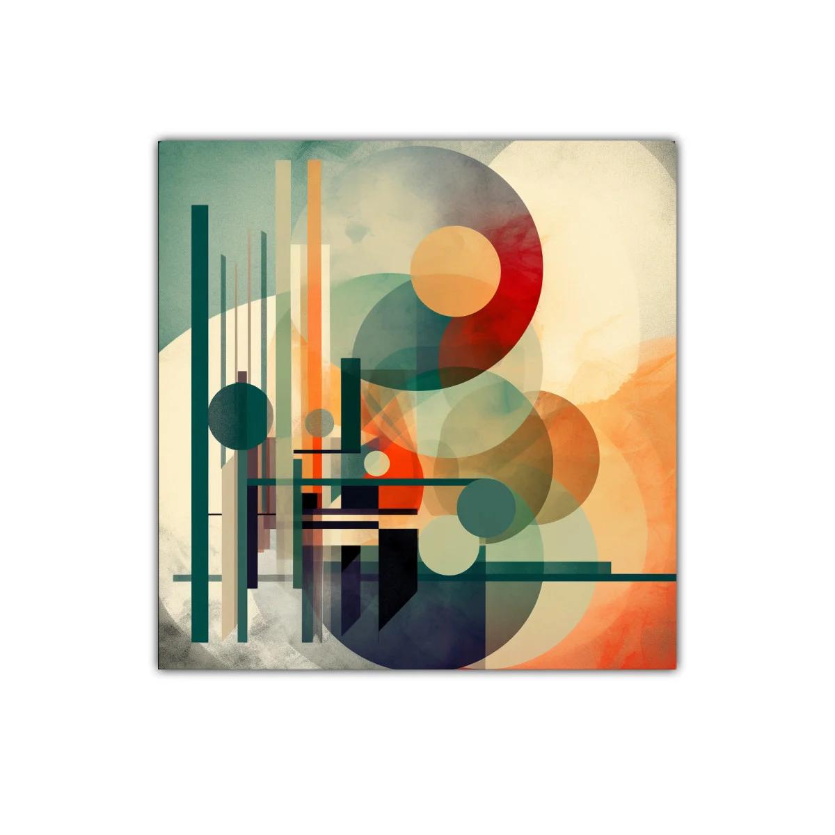 Composición abstracta con formas geométricas y colores cálidos — imagen principal