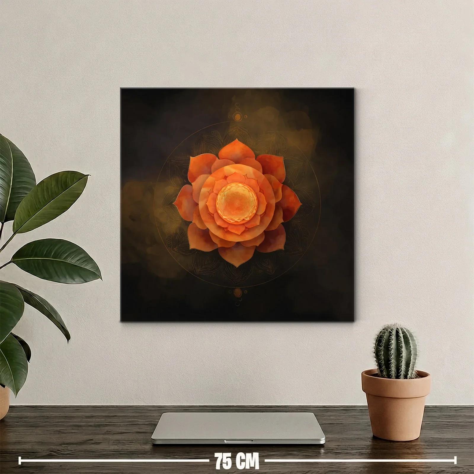 Flor Mandala en Tonos Cálidos para Espacios Zen — miniatura 2