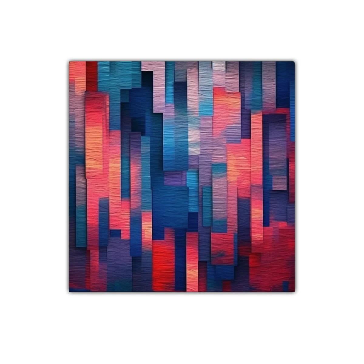 Composición abstracta en tonos cálidos y fríos vibrantes — imagen principal