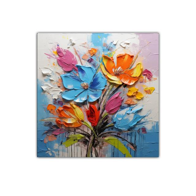 Cuadro vibrante con esplendor floral y colores intensos