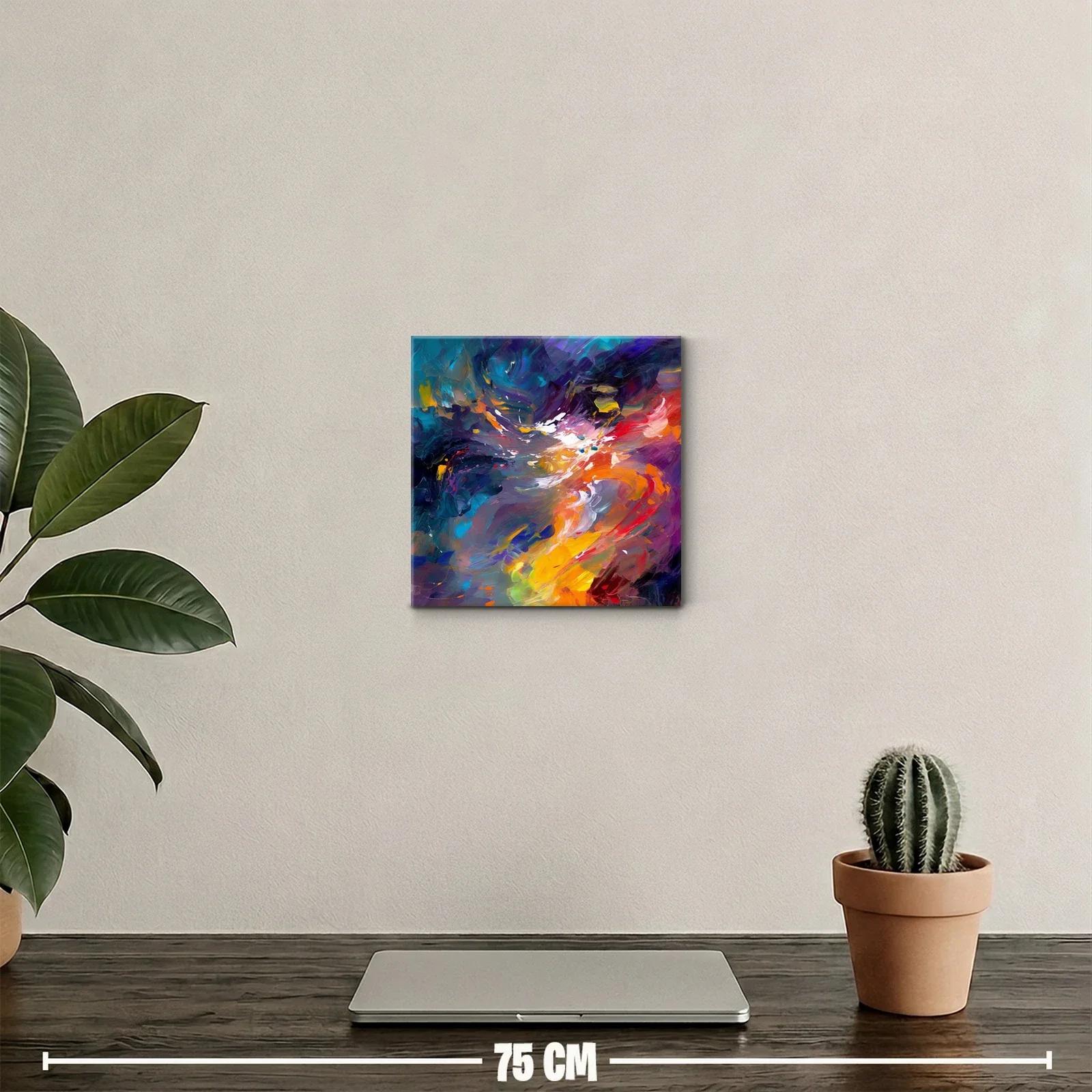Cuadro abstracto con explosión vibrante de colores intensos — miniatura 2