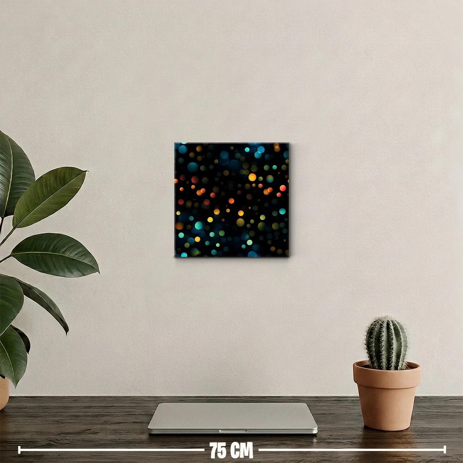 Cuadro decorativo con pattern de círculos luminosos multicolor — miniatura 2