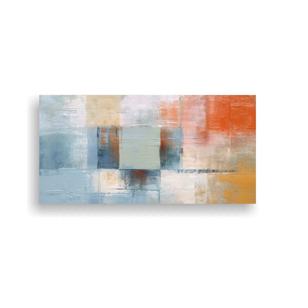 Cuadro abstracto de rectángulos y manchas en capas amplias — imagen principal