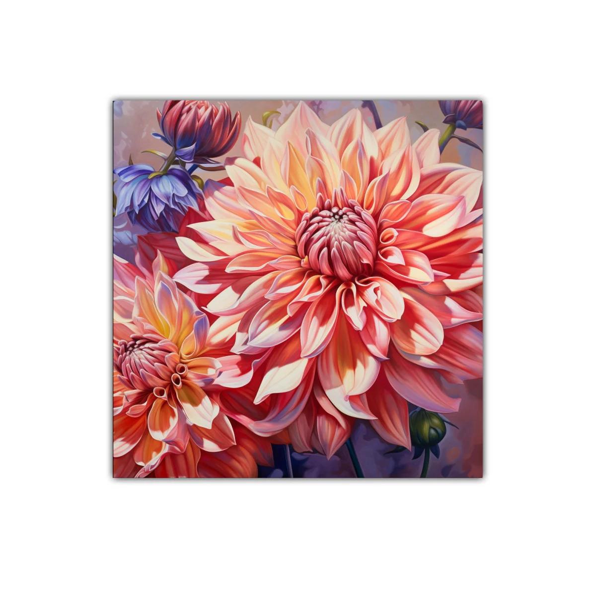 Cuadro floral vibrante con grandes flores coloridas — imagen principal