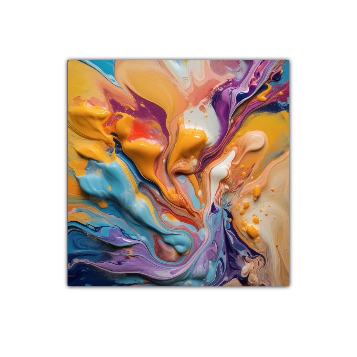 Cuadro abstracto con dinámicas explosiones de color y movimiento — imagen principal