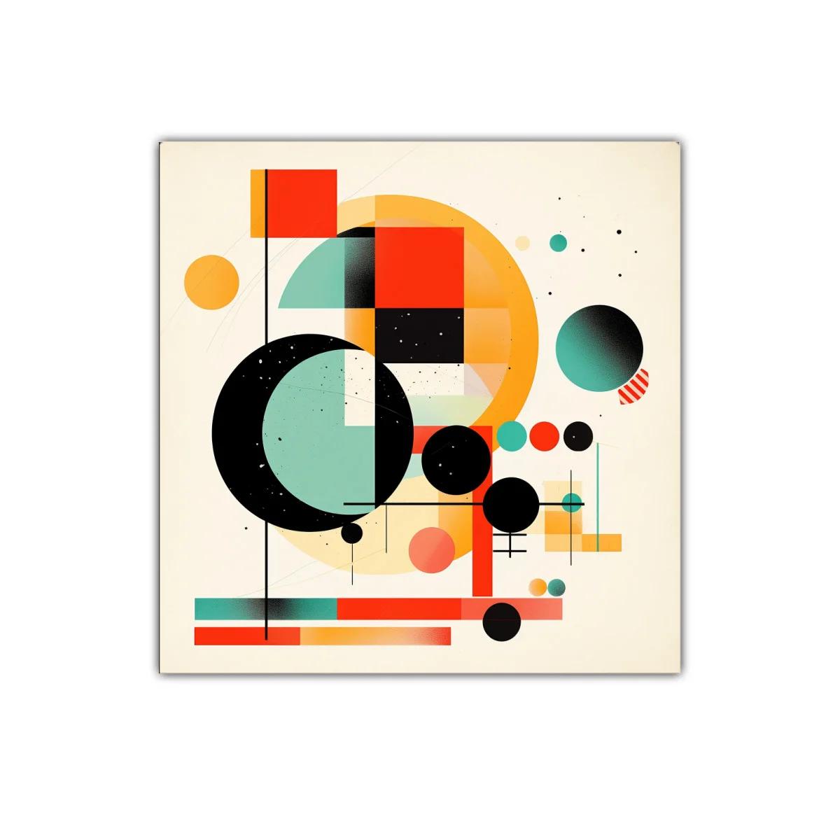 Composición geométrica con vibrantes colores cálidos y fríos — imagen principal
