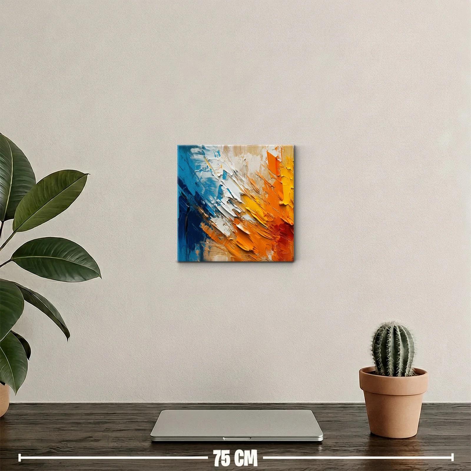 Composición abstracta vibrante en tonos cálidos y fríos — miniatura 2