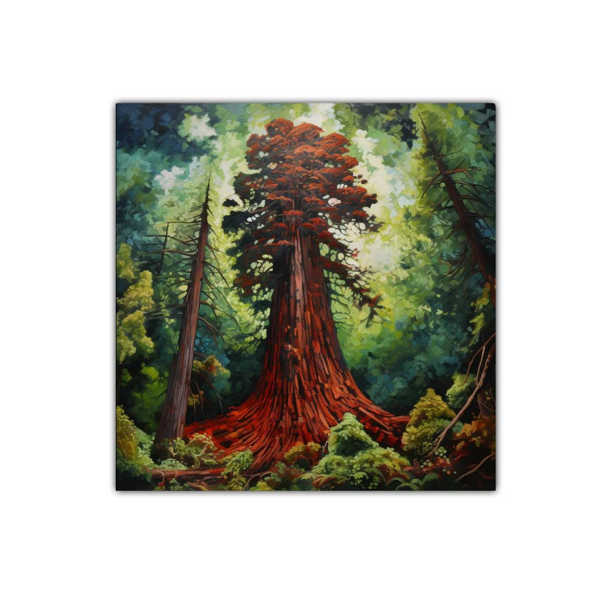 Árbol milenario con tonos cálidos y vibrantes en bosque — imagen principal